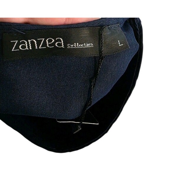 Zanzea Top And Pants Set Size Womans Large Navy Blue Ultra Wide Leg Stretch NWT - Picture 8 of 12